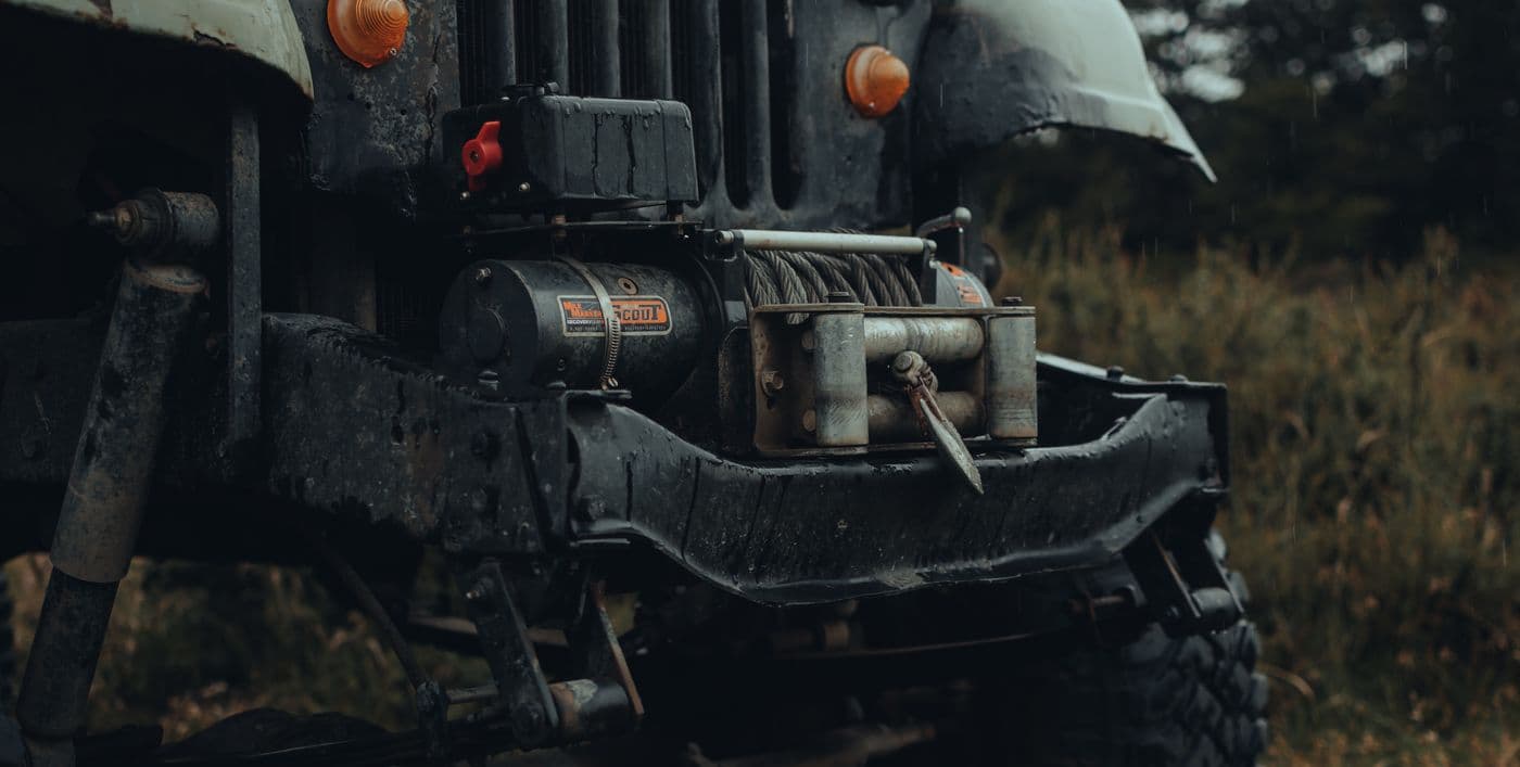 Off-road steel bumper with a winch