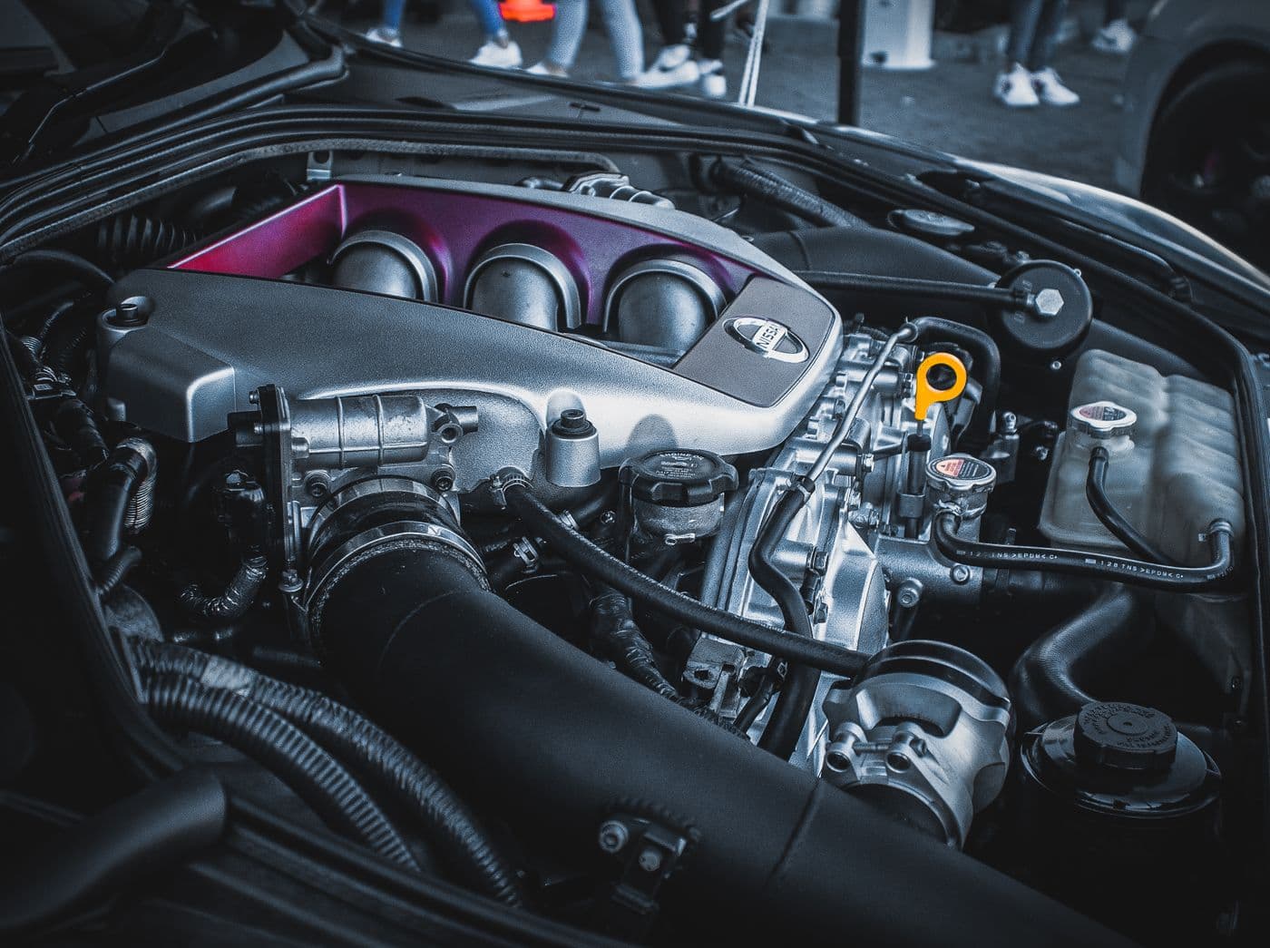 Clean, dressed engine bay